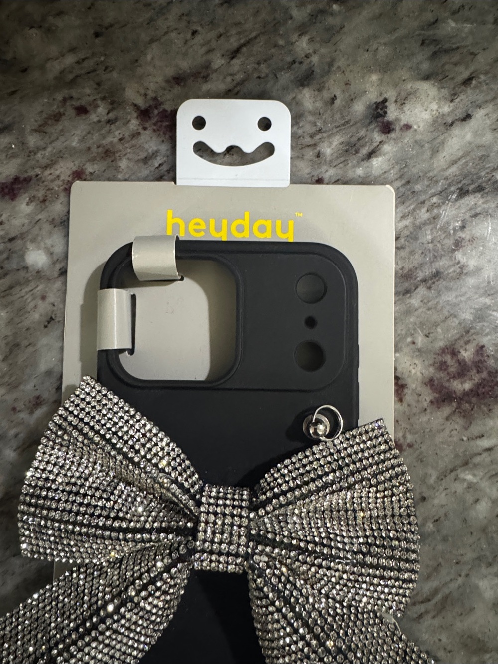 NEW heydayRhinestone Bow Phone Case for iPhone 17 Pro Max - Black/Silver - Picture 3 of 4